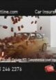 Dynamic Direct Line advert featuring a car amidst flying bricks, showcasing car insurance options and coverage features.