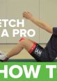 Athlete demonstrating a stretching technique, showcasing flexibility and form with a focus on proper stretching methods.