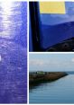Close-up of HMCG vehicle detailing, showcasing blue surface and police presence near calm water and shoreline.
