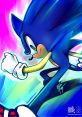 Sonic speeding forward with electric intensity, showcasing his iconic Sonic Boost in vibrant, dynamic colors.
