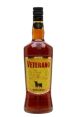 Veterano brandy bottle with a distinctive yellow label and black bull logo, featuring rich amber color and classic design.