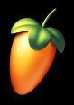 FL Studio logo featuring a vibrant orange fruit with green leaves, symbolizing music production and creativity.