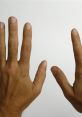 Two hands positioned apart, displaying fingers with a neutral background, emphasizing hand gestures and shapes.