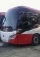Red and white bus parked, showcasing modern design and features typical of Buses FX. Ideal for urban transportation needs.