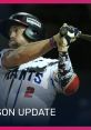 Player hitting a baseball, wearing a unique arm sleeve, showcasing skills in the latest Podcast Bytes season update.