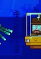 Pixel art scene featuring a diver in a submarine encountering a giant squid, showcasing adventure in "Start CUT 9 Second.