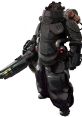 Helghast soldier in tactical armor wielding a futuristic weapon, showcasing a dark and menacing design.