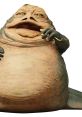 Jabba the Hutt lounging with a mischievous grin, iconic Star Wars character known for his criminal empire.