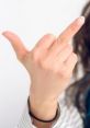 A hand gesture displaying the middle finger, often associated with defiance or attitude, aligning with Rudeflunky style.