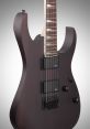 Sleek black electric guitar with dual pickups, perfect for rock and metal genres, showcasing modern design and craftsmanship.