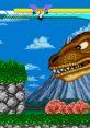 The Treacherous Tyrannosaurus - Joe and Mac: Caveman Ninja - Bosses (Arcade)