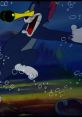 Tom from Tom and Jerry splashes through water, creating bubbles in a colorful underwater scene from the bowling game effects.