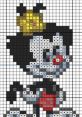 Pixel art of a cartoon character wearing a crown, featuring bold colors and a playful design, perfect for browser game fans.