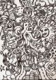 Whimsical doodle featuring an octopus surrounded by playful characters, snacks, and imaginative elements for "Random 間" theme.