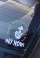 Sticker featuring a stylized face with sunglasses and the phrase "HEY NOW!" displayed prominently.