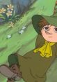 Snufkin relaxing in a lush green meadow surrounded by flowers, embodying tranquility and nature's beauty.