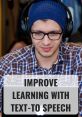 Young man in headphones engaged with a laptop, focused on improving learning through text-to-speech technology.