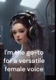 Versatile female voice artist with headphones in a studio, ready to bring creativity and passion to your projects.
