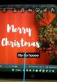 Cheerful Christmas greeting with "Merry Christmas" text and holiday wreath, capturing festive spirit and joy.