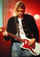 Kurt Cobain performing on stage, holding a guitar with a cigarette, embodying the rock spirit of the '90s.