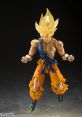 Exclusive Goku action figure in dynamic pose with iconic spiky hair and orange outfit, perfect for collectors.