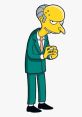 Mr. Burns, the cunning character from The Simpsons, plotting in a green suit with a sinister grin.