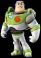 Buzz Lightyear stands confidently in his iconic space suit, ready for adventure with a friendly smirk.