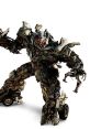 Transformers' Megatron towers amidst metallic chaos, showcasing his fierce design and menacing presence as a powerful antagonist.