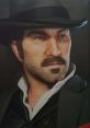 Detailed portrait of Dutch Van Der Linde, featuring his signature hat and intense expression, capturing his iconic outlaw persona.