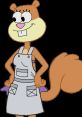 Sandy Cheeks, the adventurous squirrel, wearing an apron and showcasing her Texas pride in vibrant cartoon style.