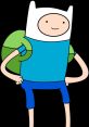 Finn The Human, the adventurous hero from Adventure Time, stands confidently with his green backpack and iconic hat.