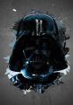 Darth Vader's iconic helmet features bold artistry, showcasing the dark side of the Force in stunning detail.