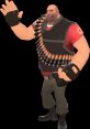 Heavy from TF2 waves, showcasing his iconic minigun ammo belt and strong physique, embodying the game's unique character design.