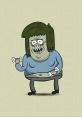 Cartoon Muscle Man flexing weights, showcasing a humorous take on fitness and character design from Regular Show.