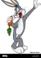 Bugs Bunny, the iconic cartoon rabbit, cheerfully holding a carrot and striking a playful pose. Classic animated fun!