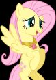 Fluttershy, the gentle pony with a pink mane and butterfly necklace, radiates kindness and friendship in her iconic pose.