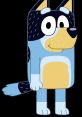 Bluey Heeler, the lovable cartoon dog, stands cheerfully with a bright blue coat and playful expression.