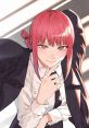 Makima from Chainsaw Man poses confidently in a stylish outfit, showcasing her striking pink hair and captivating gaze.
