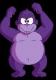 Purple cartoon gorilla flexing its muscles, representing Bonzi Buddy's playful persona and nostalgic appeal from the early internet.