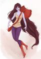Marceline the Vampire Queen stands confidently, showcasing her signature style with long hair and a playful expression.