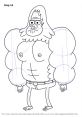 Step 14 of drawing Skips from Regular Show: muscular character design with prominent upper body and unique facial features.