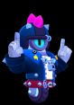 Stu from Brawl Stars, sporting a punk outfit with a pink bow, showing a confident pose and cool attitude.