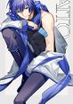 Kaito from anime, stylishly dressed in blue with a popsicle, exuding charm and confidence. Perfect for fan art or showcases.