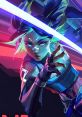 Dynamic portrayal of Neon from Valorant, showcasing her vibrant energy and swift movements in an action-packed setting.