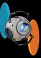 Wheatley from Portal, the interactive game, depicted with iconic blue and orange portals in the background.