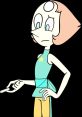 Pearl from Steven Universe, looking concerned, wears her signature outfit with a star and holds a small object.