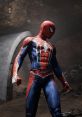 Spiderman stands confidently in a dynamic pose, showcasing his vibrant costume and heroic presence in a dark environment.