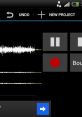 Editing interface for a song generator app, featuring waveforms and playback controls for creating "It Goes Up.