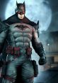Thomas Wayne as Batman in a dynamic pose, showcasing his armored suit and intense presence against a moonlit backdrop.