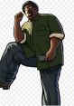 Big Smoke character from Grand Theft Auto San Andreas, featuring 8-bit art style and iconic green shirt.